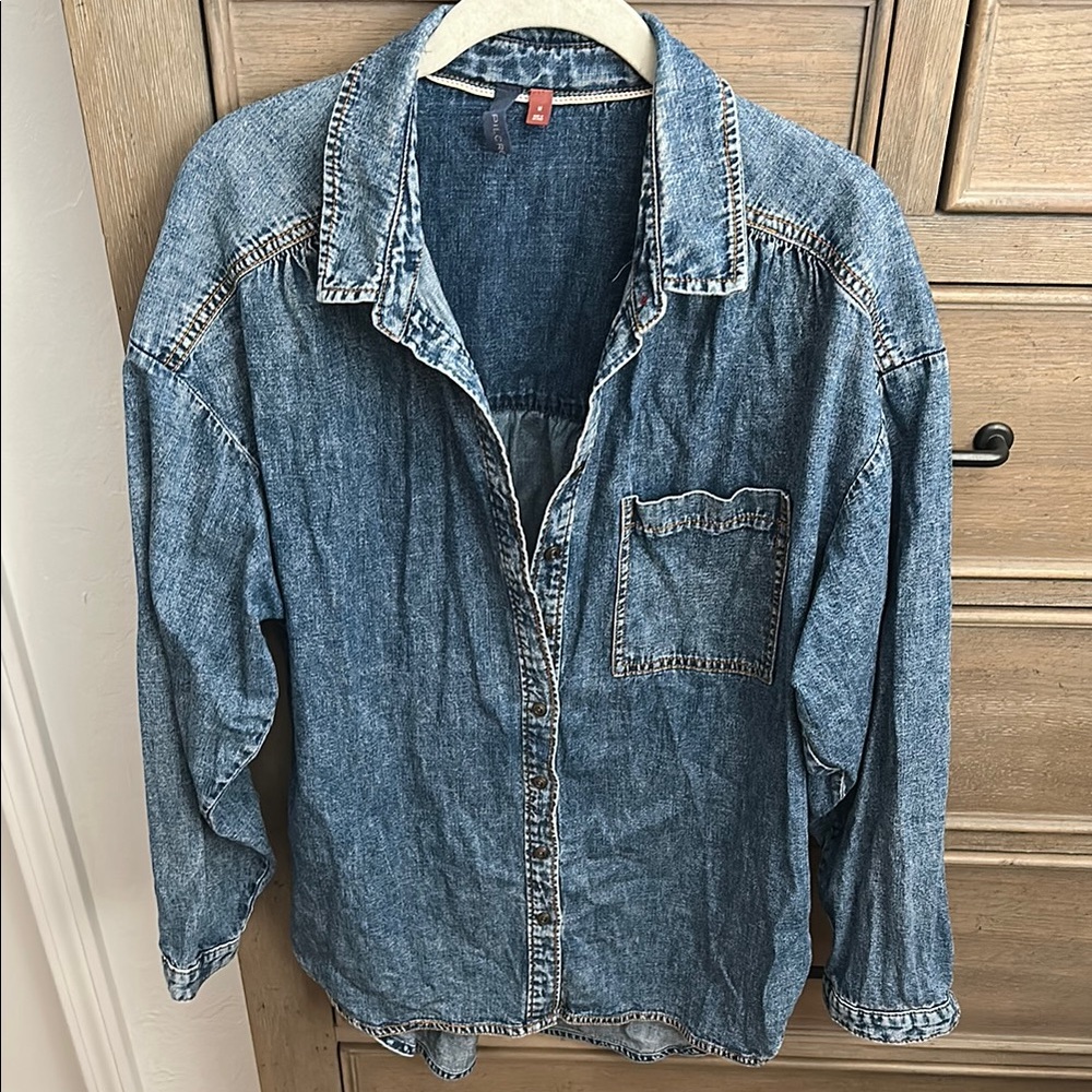 Pilcro Blue Denim Shirt